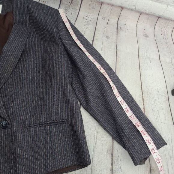 Vintage Striped Blue Wool Tailored Blazer ILGWU Made in USA - Picture 13 of 15